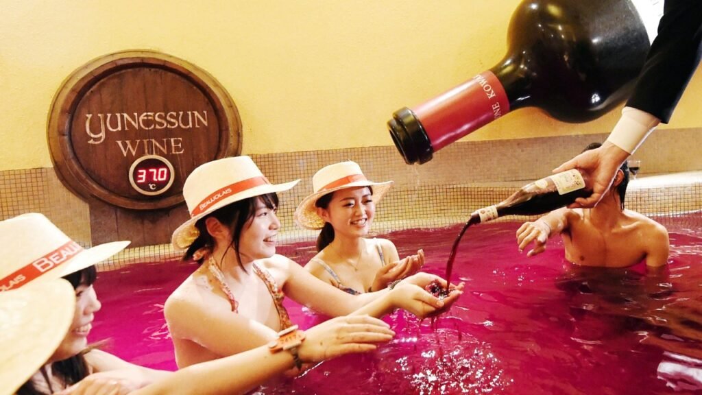 जापान में बना वाइन वाला पार्क, यहां विजिटर्स आकर लगाते हैं रेड वाइन पूल में डुबकी